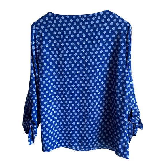 Lilly Pulitzer Langston Polka Dot Blouse Top Blue S - Picture 6 of 8